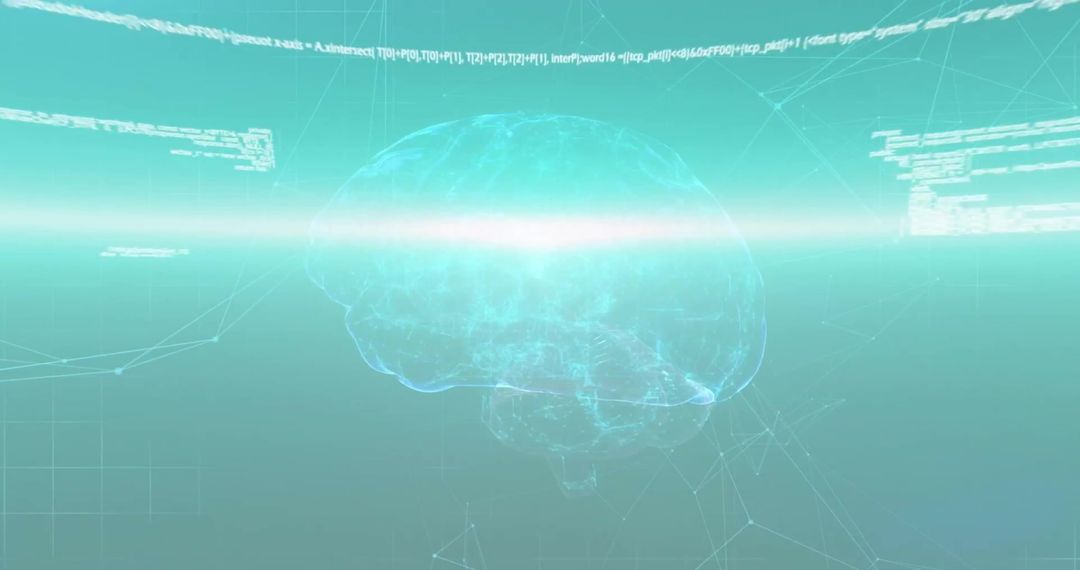 Digital Brain and Data Stream Technology Concept