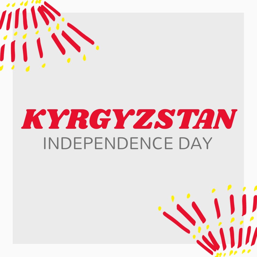 Kyrgyzstan Independence Day Celebration Graphic with Red-Yellow Scribbles - Download Free Stock Templates Pikwizard.com