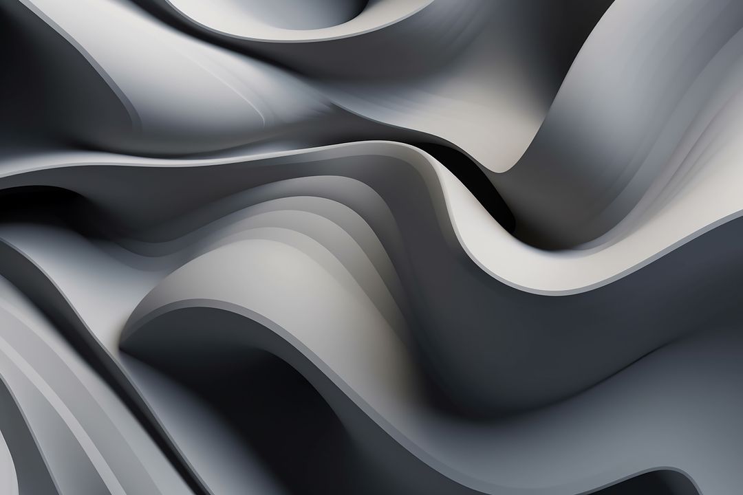 Abstract gray 3d wave forms with soft curves design