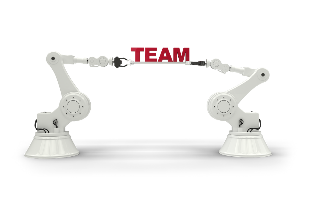 Transparent Industrial Robotic Arms Lifting Team Text Symbol - Download Free Stock Images Pikwizard.com