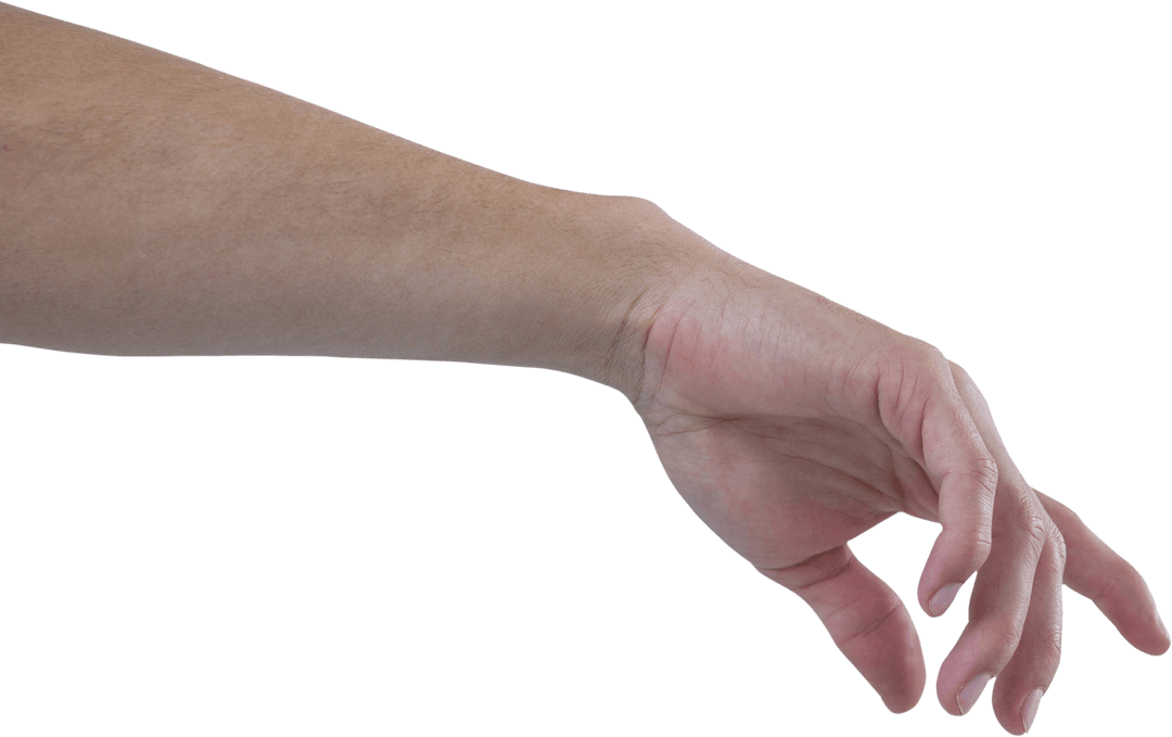 Transparent Male Hand Pretending Touch on Invisible Screen