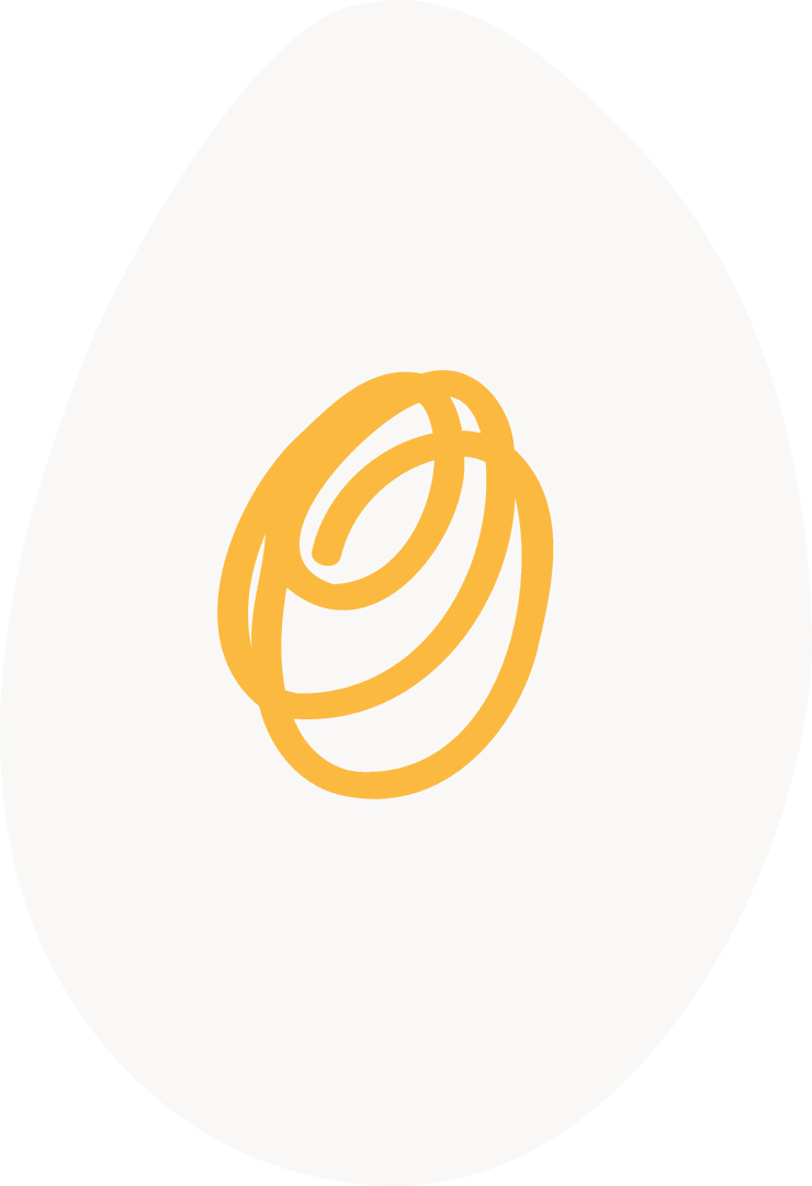 Abstract Overlapping Orange Loops on Transparent Oval Background