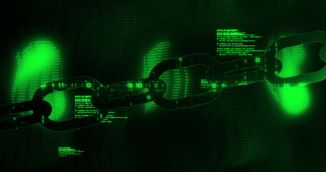 Green Cybernetic Blockchain with Code Elements in Datastream - Free Images, Stock Photos and Pictures on Pikwizard.com
