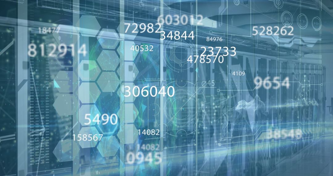 Futuristic Data and Technology Network in Server Room