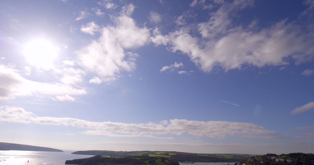 Sunny Coastal Panorama with Vibrant Blue Skies - Free Images, Stock Photos and Pictures on Pikwizard.com