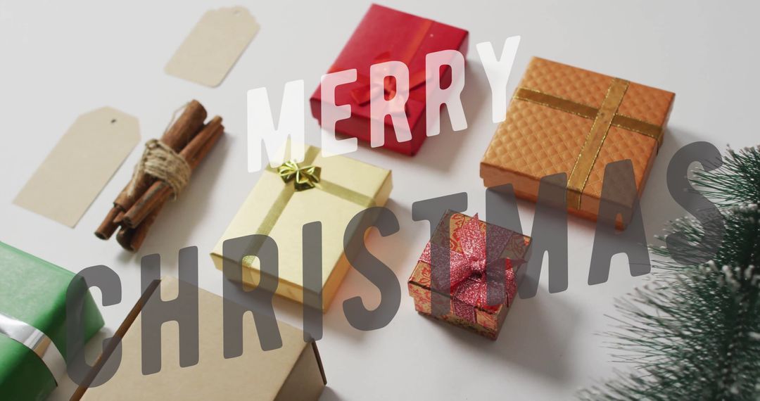 Christmas Presents and Festive Decorations Background