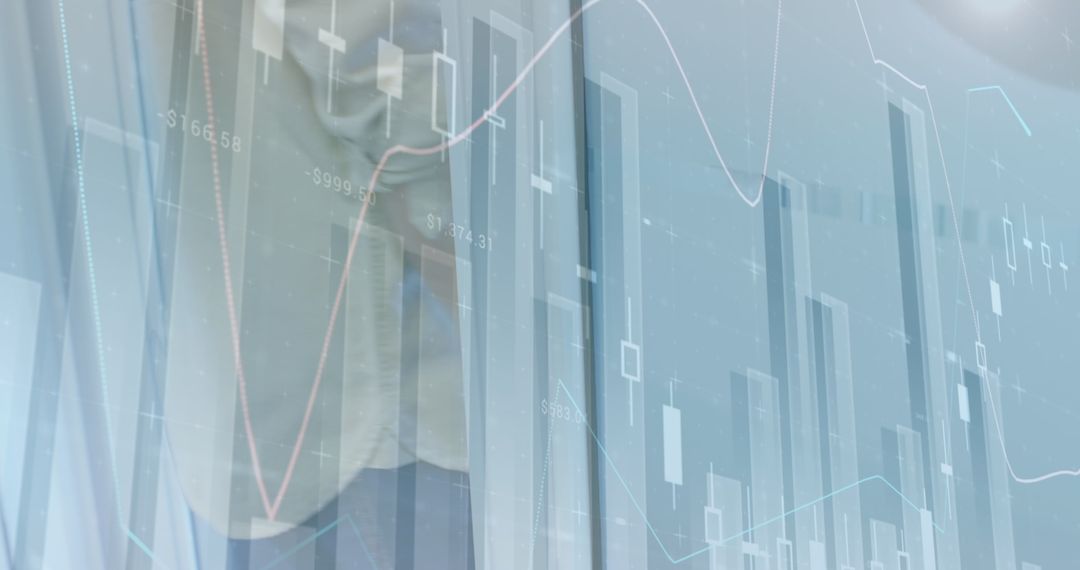 Businessman Opening Door Amidst Statistical Data Graphics