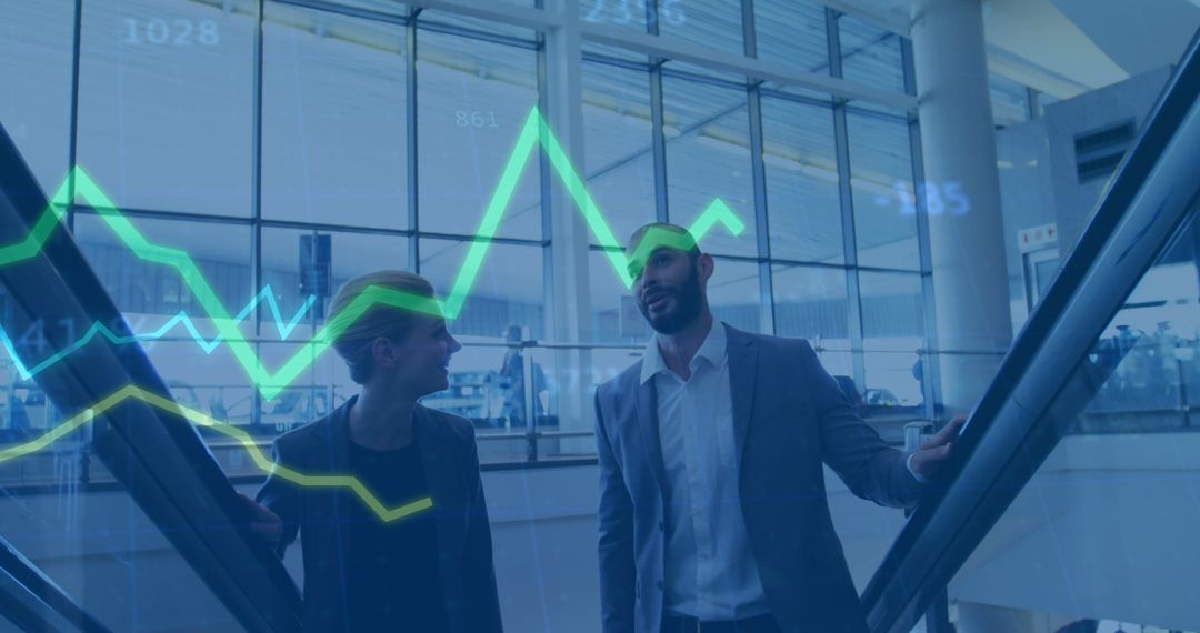 Business Professionals Analyzing Digital Financial Data Graphs