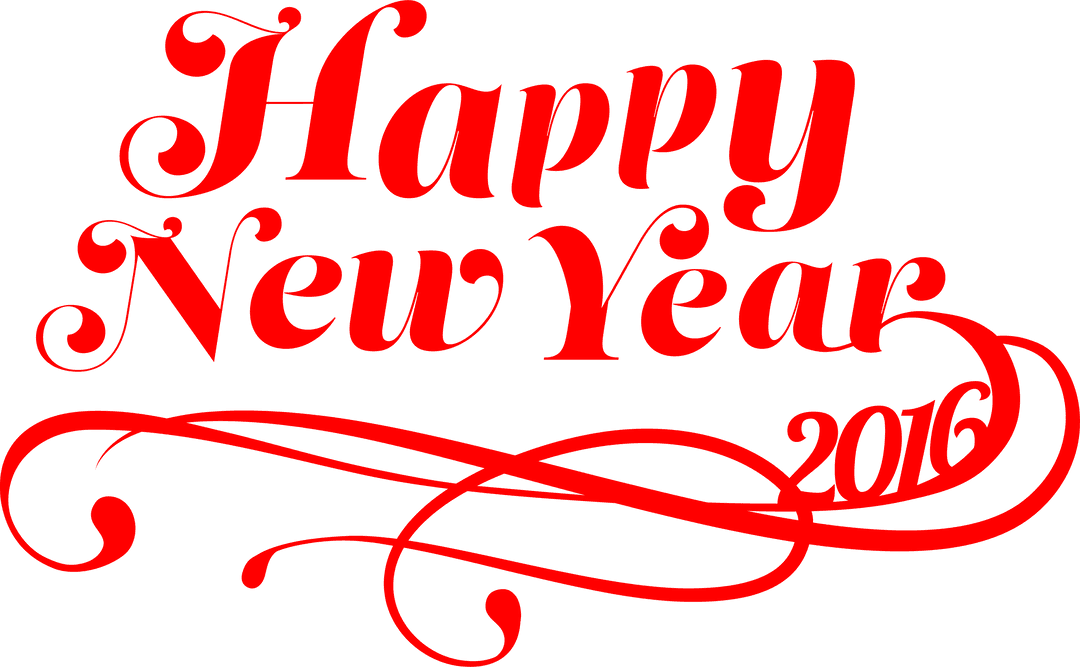 Happy New Year 2016 Text on Transparent Background Vector Art