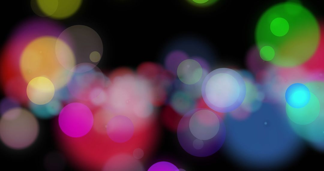 Colorful Bokeh Light Display Against Dark Background