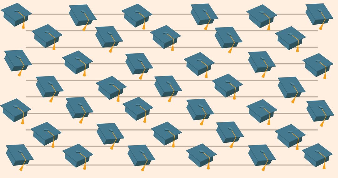Graduation Caps Pattern Representing Educational Success