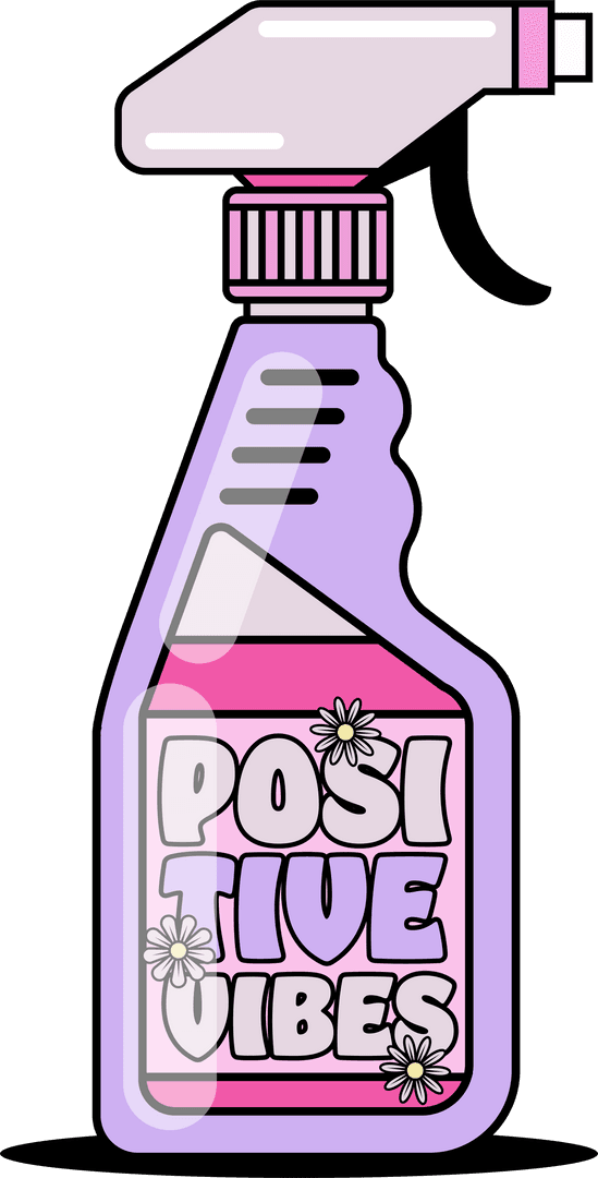 Translucent Spray Bottle with Positive Vibes Message