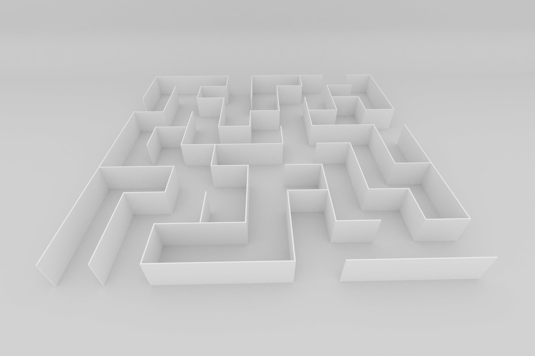 Modern Transparent Labyrinth Concept with Simple White Walls in Minimalist Design - Download Free Stock Images Pikwizard.com