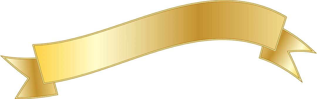 Golden Ribbon Banner on Transparent Background for Celebrations
