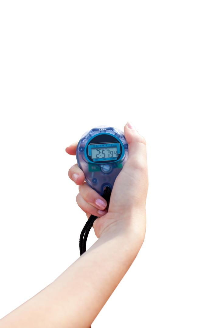 Hand Holding Blue Digital Timer Isolated on Transparent Background - Download Free Stock Images Pikwizard.com