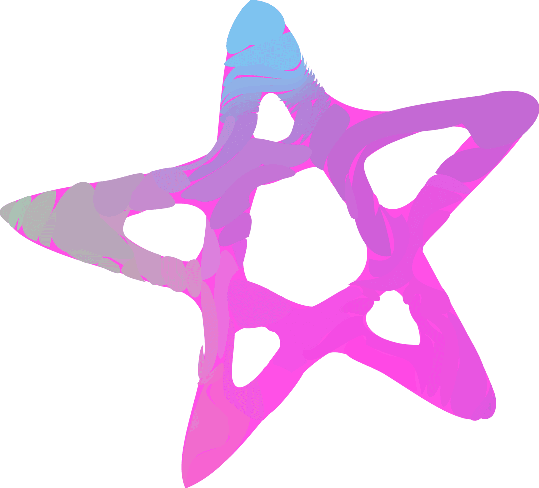 Abstract Pastel Star with Transparent Background