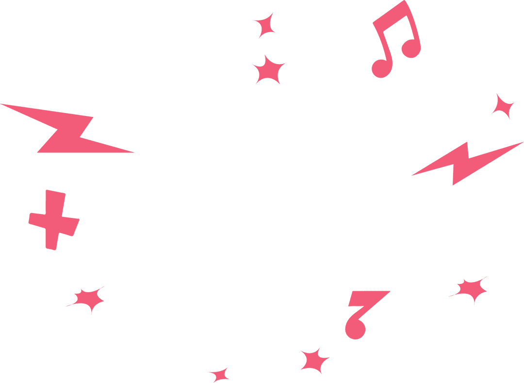 Pink Icons on Transparent Background Creative Design Elements