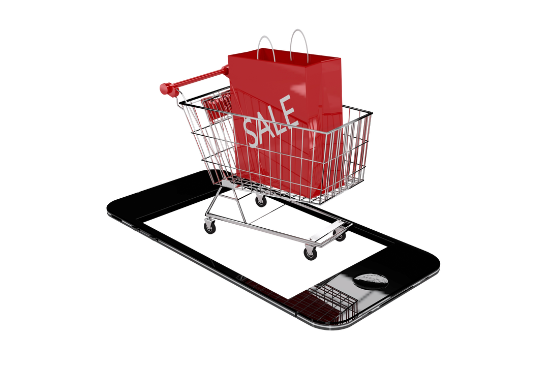 Transparent Shopping Trolley, Sale Bag on Smartphone for Retail promotion - Download Free Stock Images Pikwizard.com