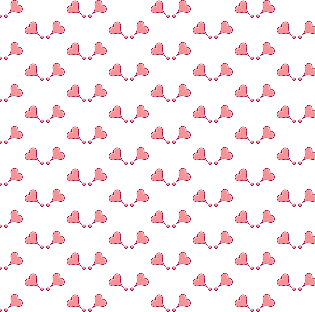 Seamless Pink Heart Pattern on Transparent Background Illustrates Love