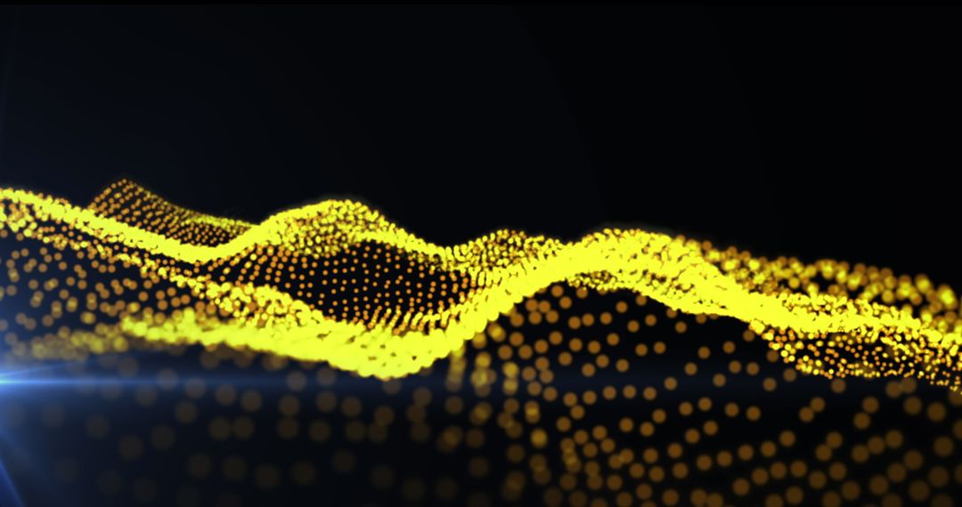 Golden Glowing Digital Wave with Technology Effect