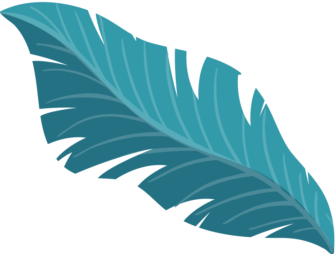 Floating Botanical Feather with Droplets on Transparent Background