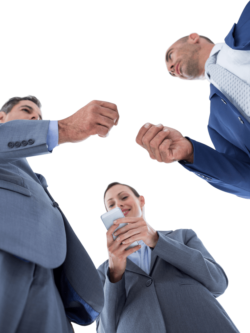 Transparent View: Business Professionals Collaborating in Office