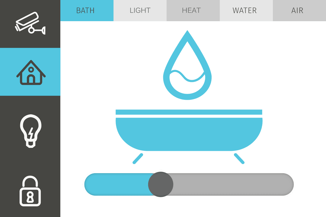 Smart Home Interface Illustration on Transparent Background