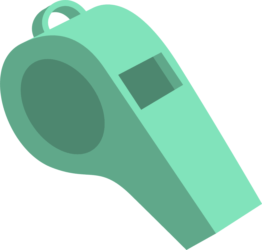 Mint Green Whistle Transparent Background Vector Illustration