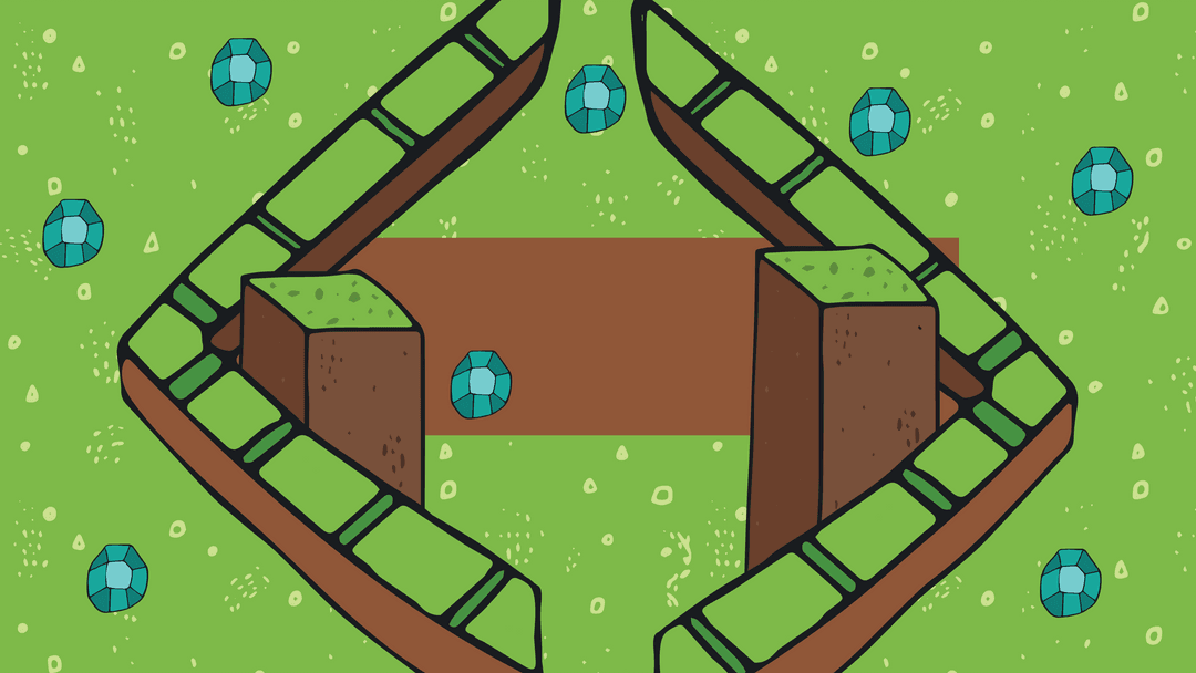 Iconic Square Geometric Structure on Transparent Background