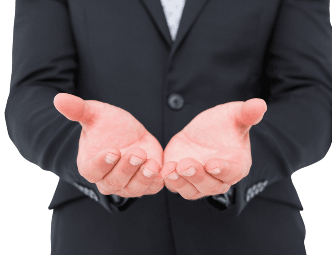 Businessman Holding Hands Out Transparent Background