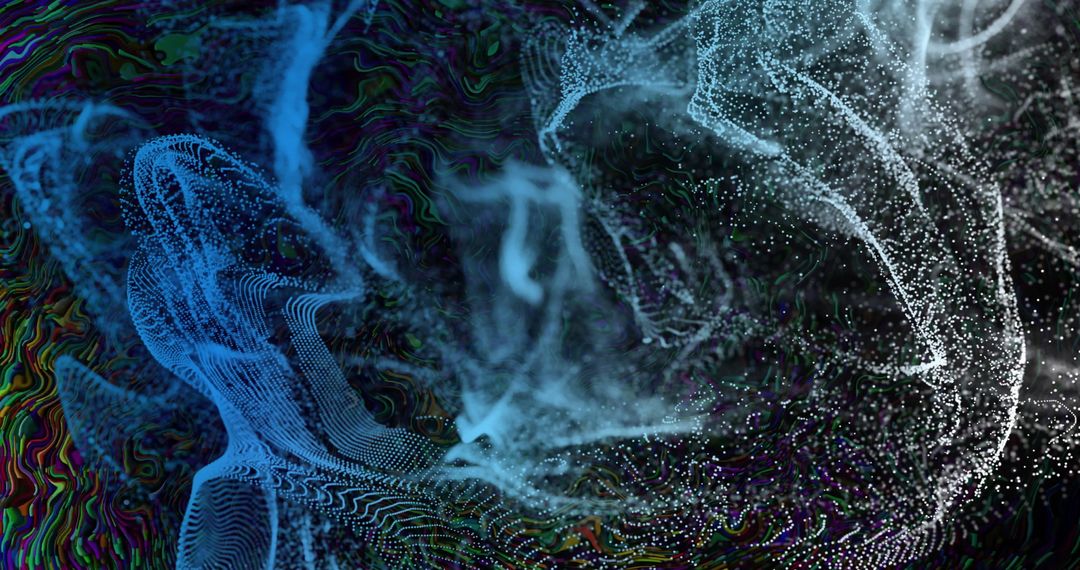 Futuristic Glowing Blue Mesh in Motion on Dark Background