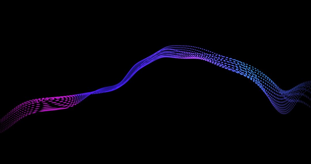 Digital Data Stream of Vibrant Neon Waves on Black