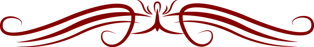 Elegant Red Flourish Decorative Vector on Transparent Background