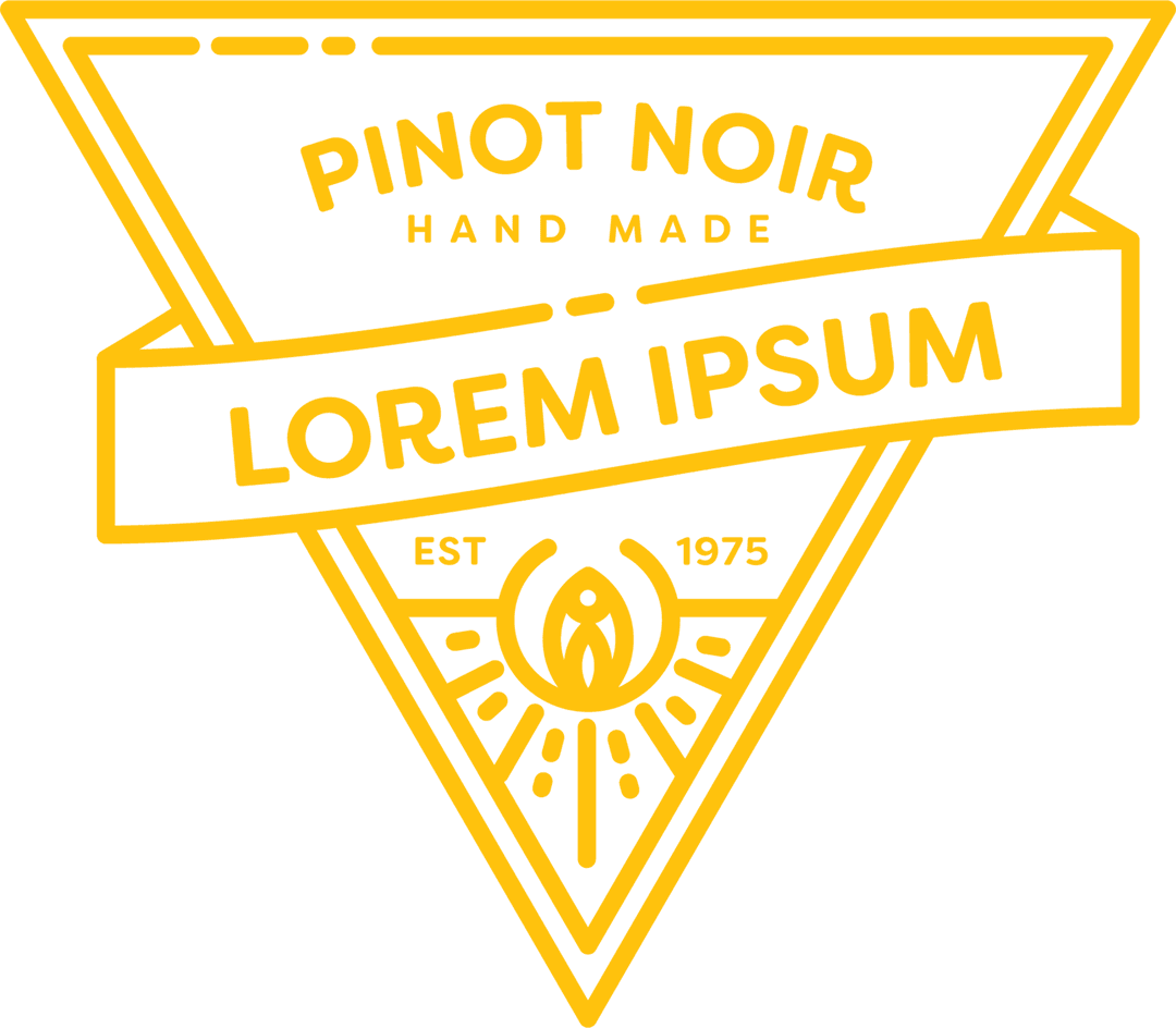 Handmade Pinot Noir Label Design on Transparent Background