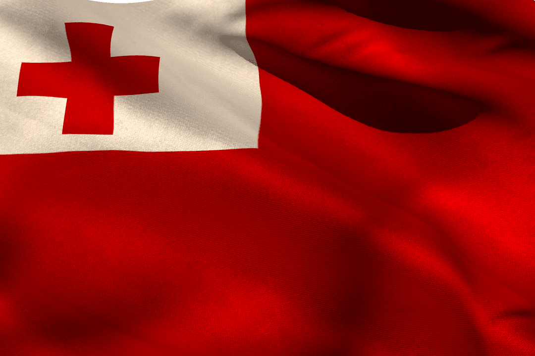 Closeup of Tosswinkel Layered Fabric Transparent Tonga Flag