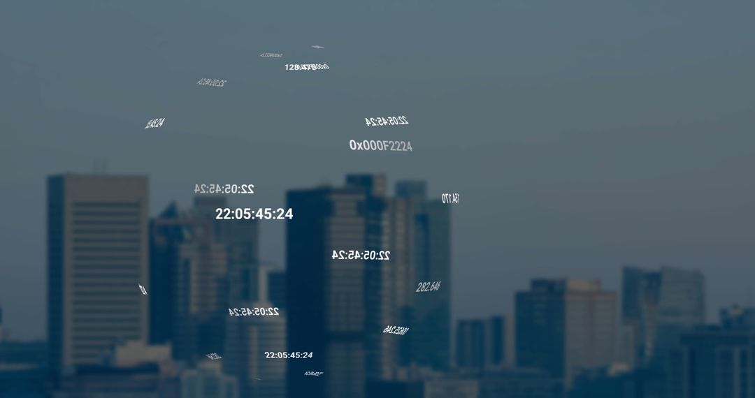 Data Streams Over City Skyline Representing Digital Networking