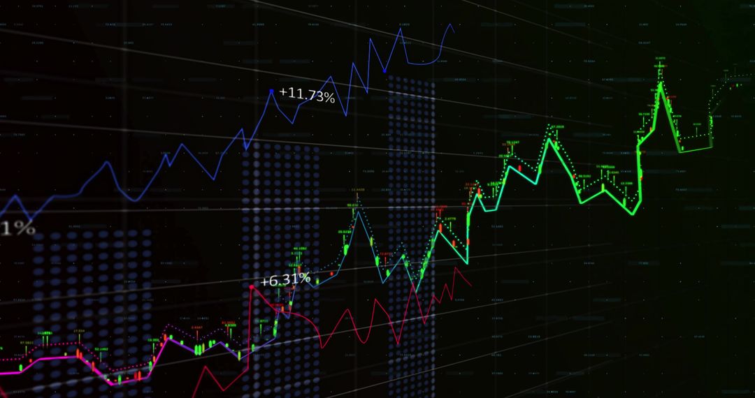 Dynamic Stock Market Trends on Dark Trading Screen