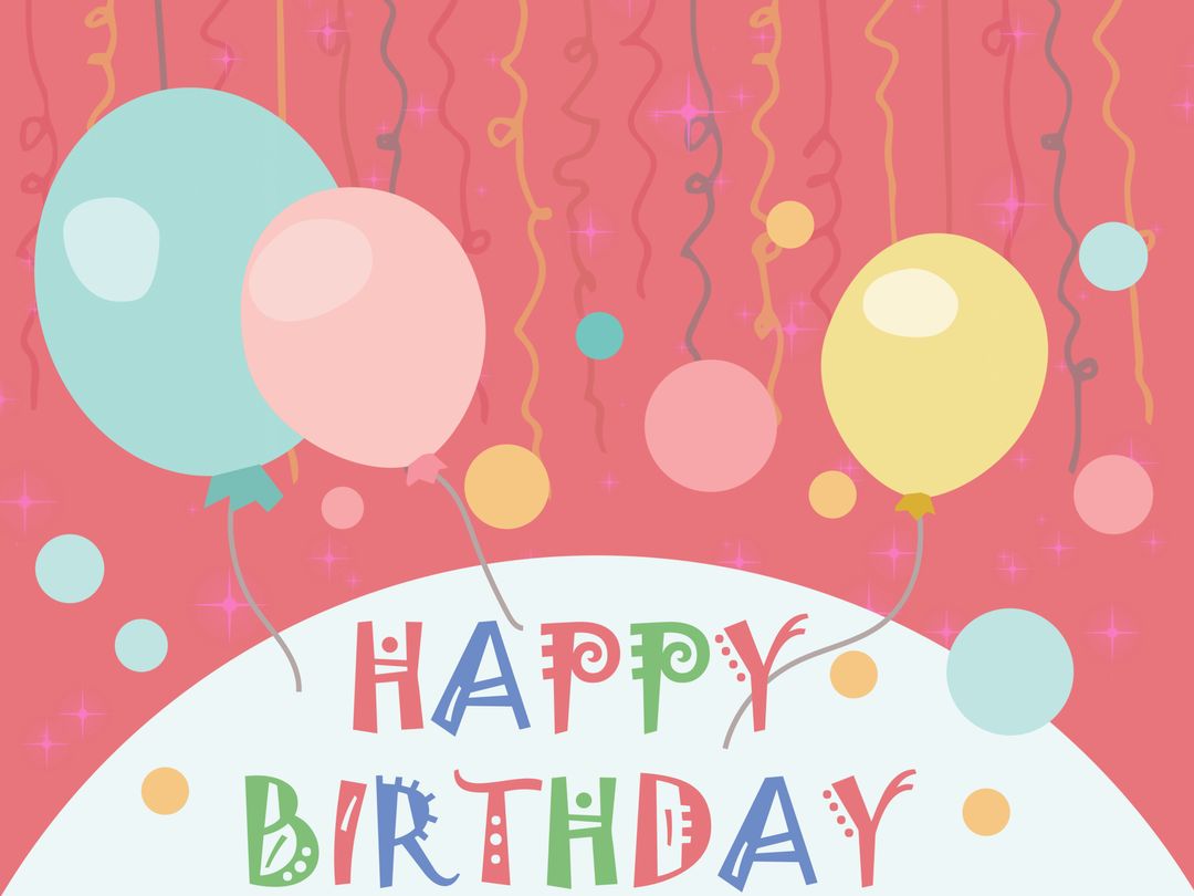 Festive Birthday Card Design with Colorful Balloons and Streamers - Download Free Stock Templates Pikwizard.com