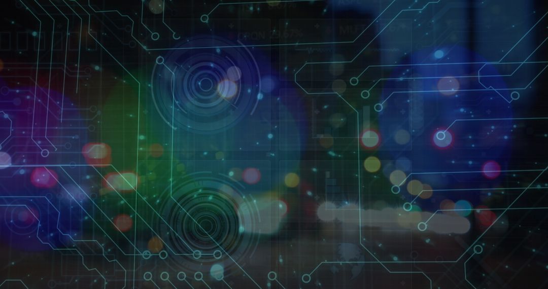 Digital Security and Technology Overlay on Night Traffic