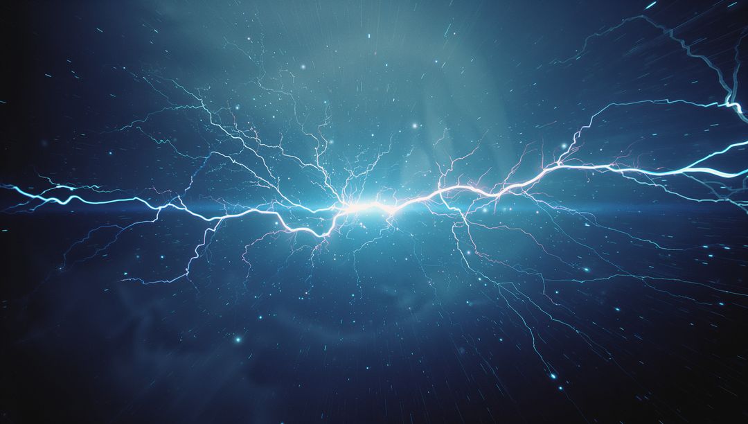 Electric Blue Lightning Arc in Cosmic Space