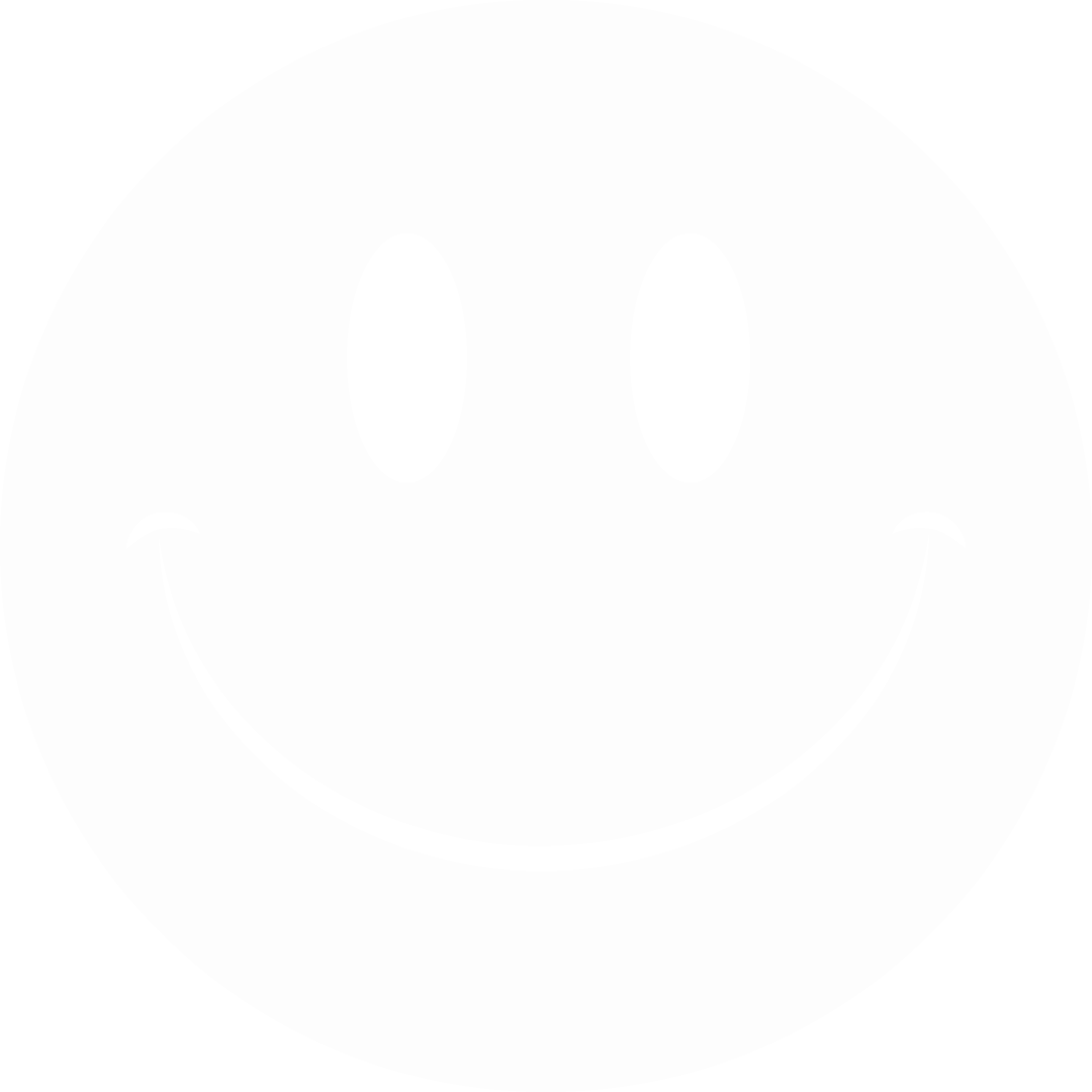 Minimalistic Transparent Smiling Emoticon with Oval Eyes