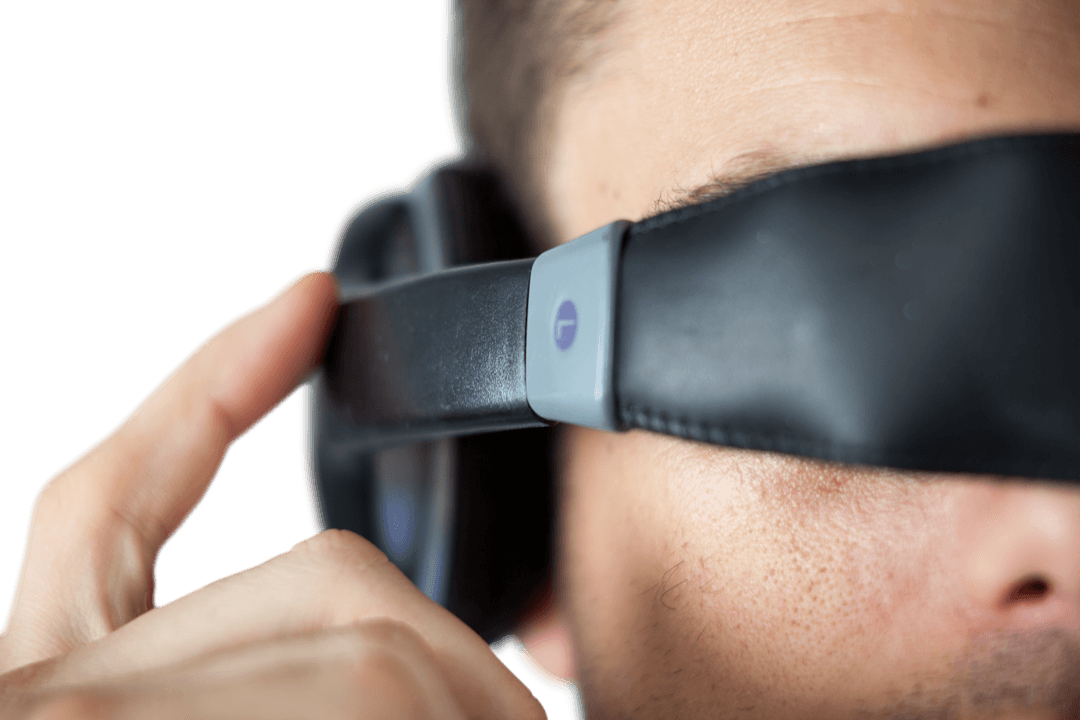 Close-Up View Transparent VR Headset Immersive Interaction
