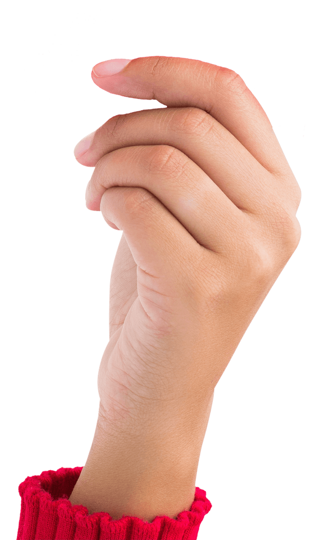 Relaxed Hand Gesture on Transparent Background