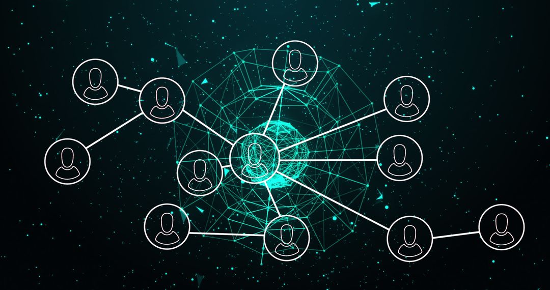 Digital Network Connections with Globe and User Icons