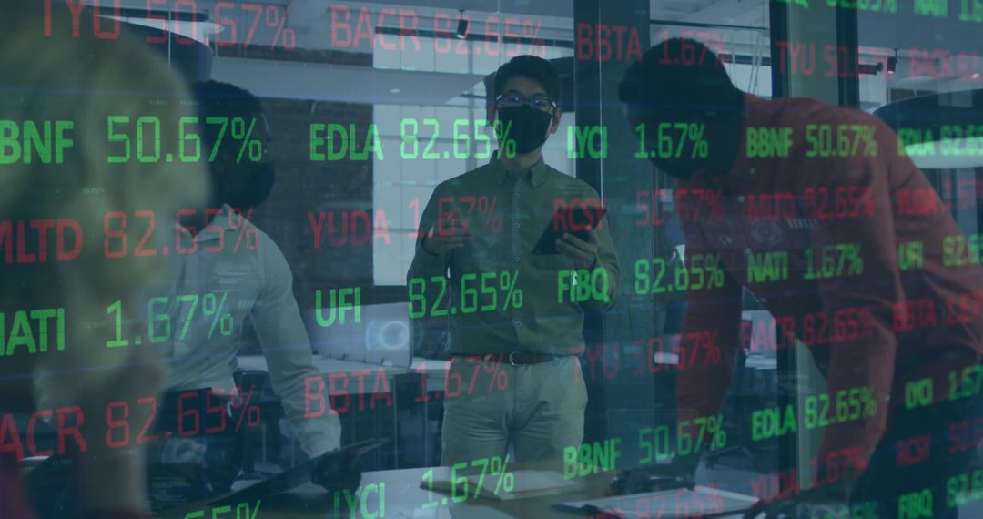 Business People Analyzing Financial Data Projections in Modern Office