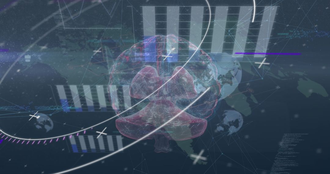 Digital Brain and Global Data Connectivity Concept