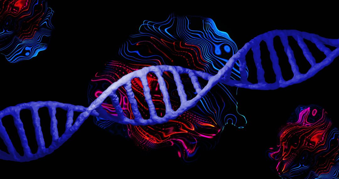 3D DNA Helix and Abstract Technology Background