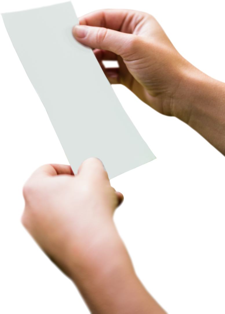 Hands Holding Blank Transparent Paper for Advertisement Mockup - Download Free Stock Images Pikwizard.com