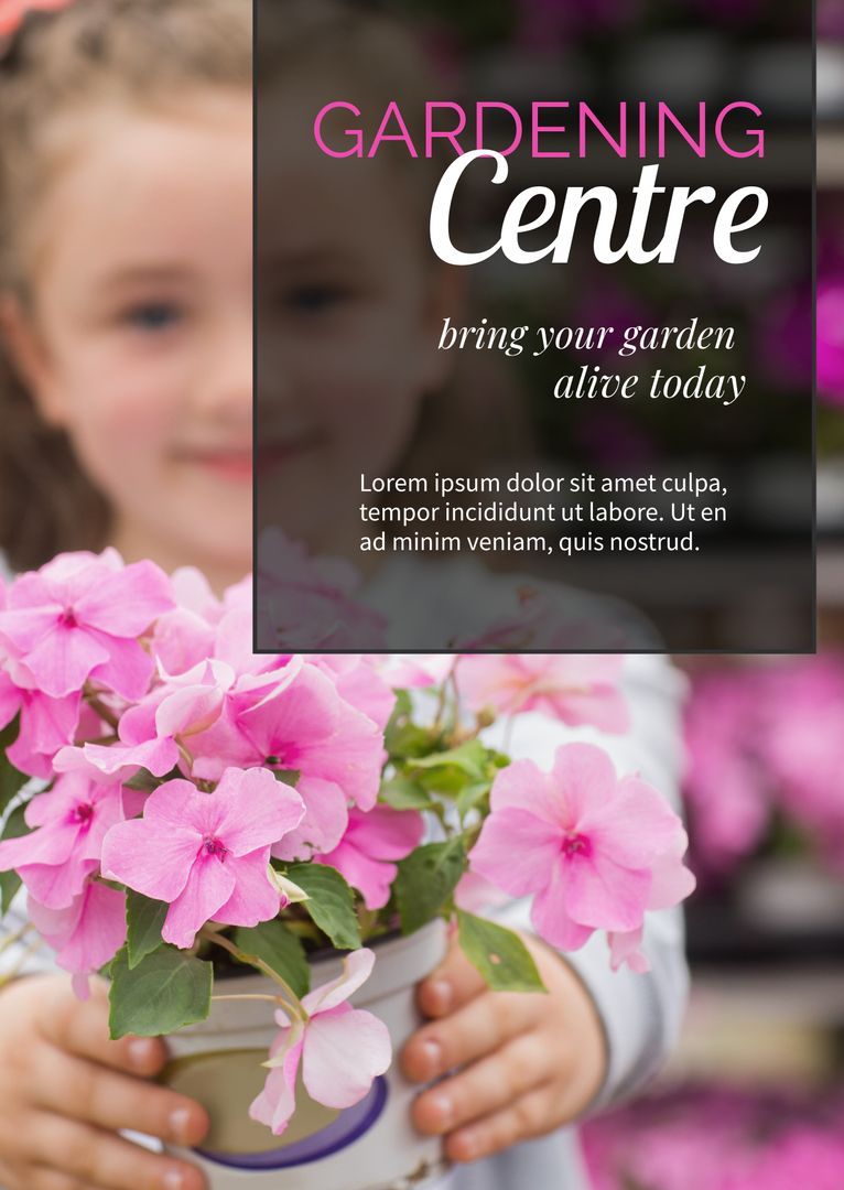 Child Holding Blooming Flowers Promoting Gardening