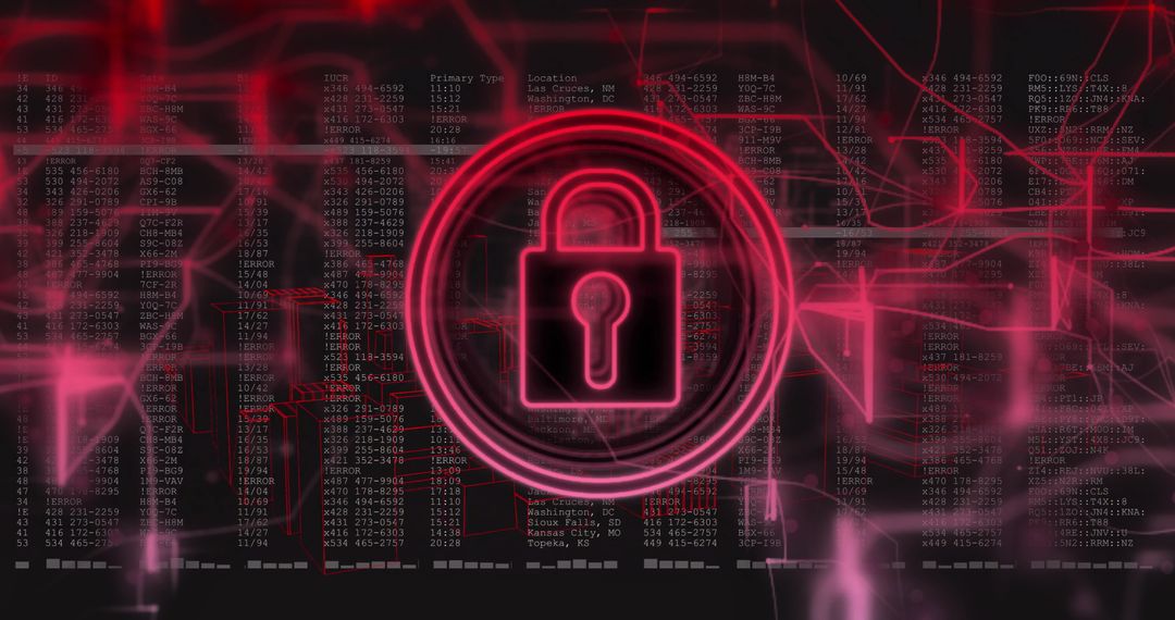 Digital Security Innovation with Padlock Icon and Data